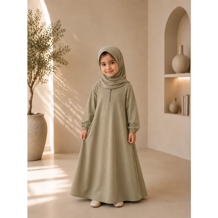 Klassieke kinderabaya groen – maat 4/5