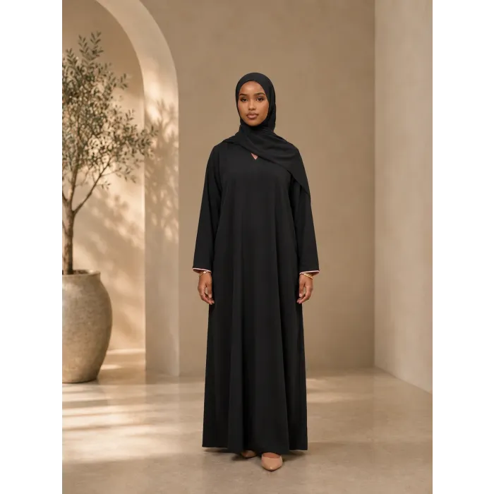 Premium dames abaya zwart – maat S