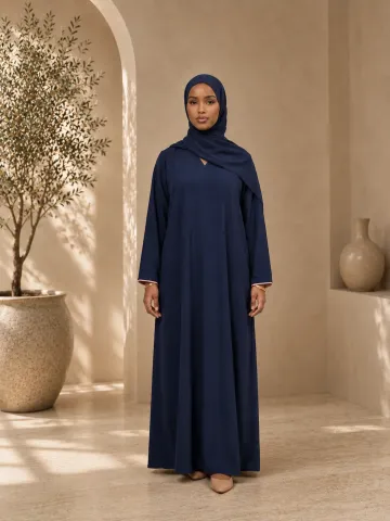Premium dames abaya donkerblauw – maat XL
