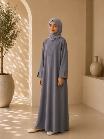 Premium kinderabaya grijs – maat 12/13